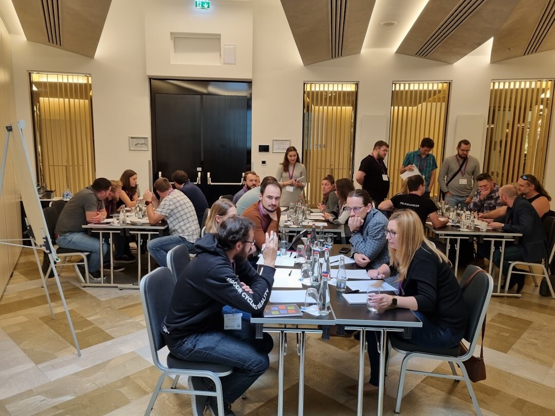 Corporate workshop with small group of professionals
